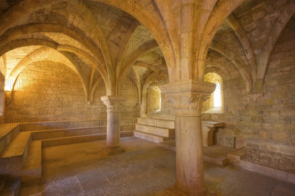 Ribbed vault in the chapter house, Romanesque Cistercian abbey of Le Thoronet, Département Var,