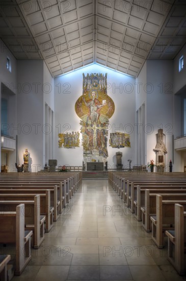 Interior view of choir, altar, Cathedral Church of St Eberhard, Eberhardskirche, Stuttgart,