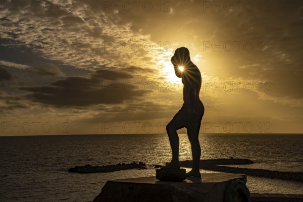 Monument at the Mirador Javier Pérez Ramos at Playa del Duque, Costa Adeje, Tenerife, Canary