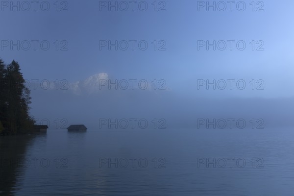 Autumn mood at lake Almsee, Grünau, Austria, Totes Gebirge, Europe