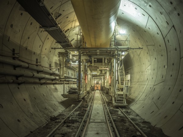 Double-shield tunnel boring machine in section H53 of the Brenner Base Tunnel, Tyrol, Austria,