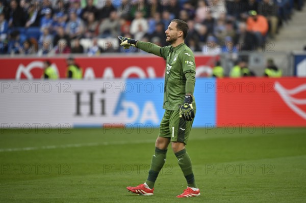 Goalkeeper Oliver Baumann TSG 1899 Hoffenheim (01) Gesture Gesture PreZero Arena, Sinsheim,