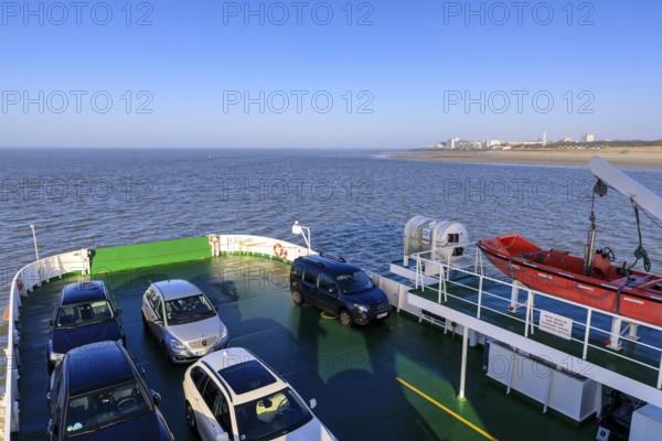 Ferry Frisia II off the coast of Norderney, Lower Saxony, Germany, Europe