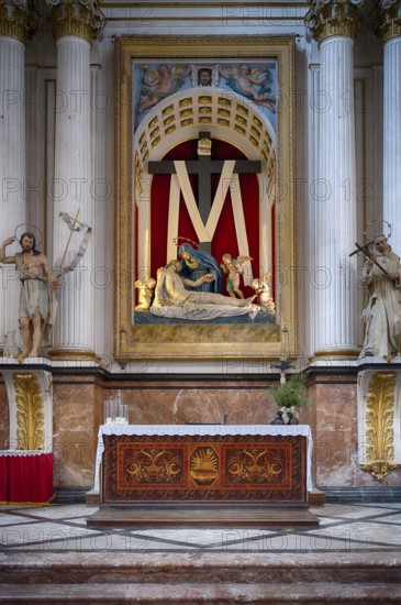Interior view, Altar of the Charterhouse, Church Iglesia de la Cartuja, Real Cartuja (Royal