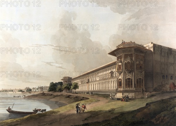 North-east view of the Cotsea Bhaug, on the river Jumna, Delhi, ca 1880, digitally enhanced