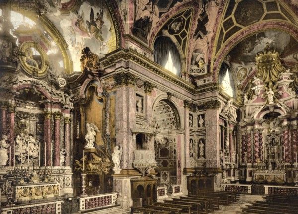 Interior view of Santa Maria di Nazareth, a Roman Catholic Carmelite church. It is also called