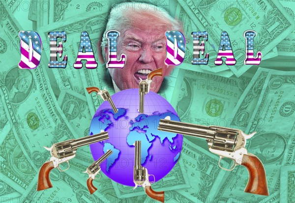 Symbolic image, Trump, delusion of deals and tariffs, US democracy in danger, EU and Germany under