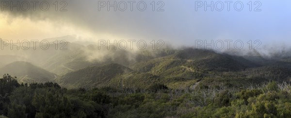 Sunset, view from the mountain Alto de Garajonay, Garajonay National Park, La Gomera, Canary