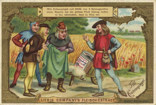 Picture series German fairy tales, Till Eulenspiegel, Liebig picture, digitally restored