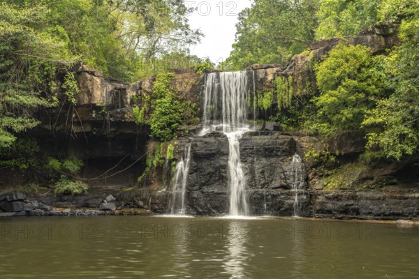 Klong Chao waterfall on the island of Ko Kut or Koh Kood in the Gulf of Thailand