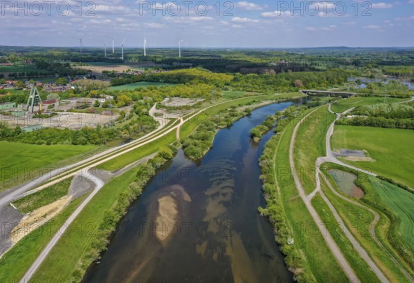 Haltern-Marl, North Rhine-Westphalia, Germany, Lippe, Flood protection in the