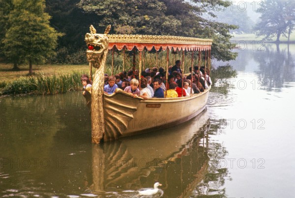 The Lady Silvy boat, at Longleat Safari and Adventure Park, Wiltshire, England, UK 1967