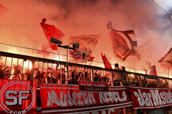 Bengalos, pyrotechnics, pyro, fireworks, fan block, fans, fan curve, flags, flags, atmosphere,