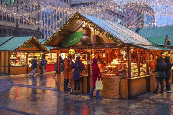 Essen, North Rhine-Westphalia, Germany - Christmas market in Essen in times of the corona pandemic