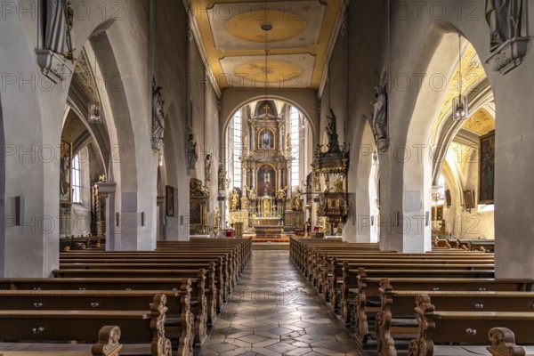 Interior of St Martin's Church in Forchheim, Upper Franconia, Bavaria, Germany, Europe