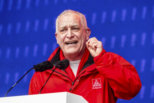 Jürgen Kerner, Second Chairman of IG Metall. IG Metall action day in Stuttgart. Metalworkers fight