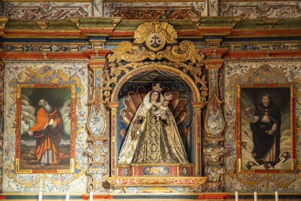 Altar in the interior of the Church of the Assumption of the Virgin Mary or Nuestra Senora de
