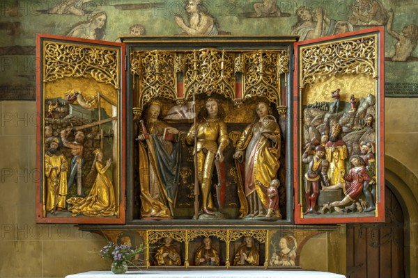 Altar of the Protestant town church in Bad Wimpfen, Kraichgau, Baden-Württemberg, Germany, Europe