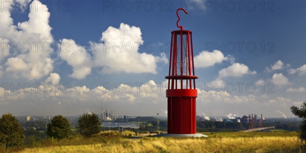 Artwork Geleucht, artist Otto Piene, Rheinpreussen slagheap, Moers, Ruhr area, North