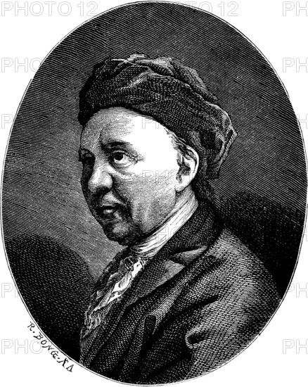 Johann Adam Hiller (1728, 1804) portrait, composer, organist and bandmaster, cantor at St Thomas's