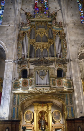 Interior, Organ, Basilica of the Monastery of Sant Francesc, San Francisco, Palma de Majorca,