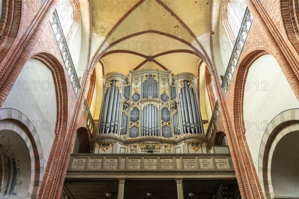 Church organ of the Havelberg Cathedral Sankt Marien, Havelberg, Saxony-Anhalt, Germany, Europe