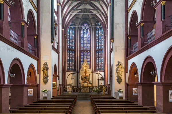 Interior of the Catholic Church of Our Lady in Koblenz, Rhineland-Palatinate, Germany, Europe