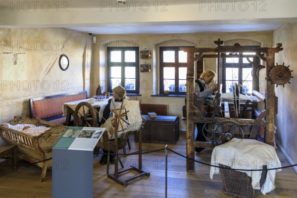Exhibition room of the Weberstube in the Karl May House, birthplace and museum,