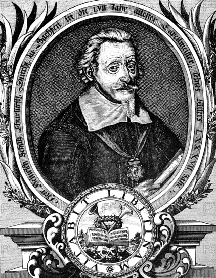 Heinrich Schütz (1585-1672), composer of sacred concertos and oratorios, study trips to Italy,