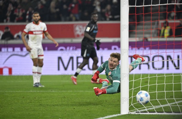 Goalkeeper Alexander Nübel VfB Stuttgart (33) concedes goal, action on the ball MHPArena, MHP Arena