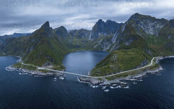 Bridge over Djupfjorden, Lofoten coast, Norway, Europe