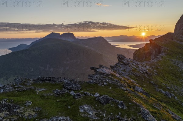 View from the Kjerna rock pulpit, Tysfjord, Ofoten, Nordland, Norway, Europe