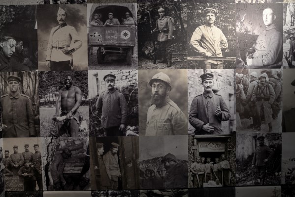 Historical photos in the Memorial de Verdun, Museum, First World War, Verdun, Grand Est region,