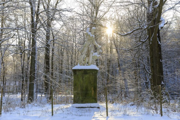 Sculpture Diana of Versailles as the last historical possession in the landscape park of