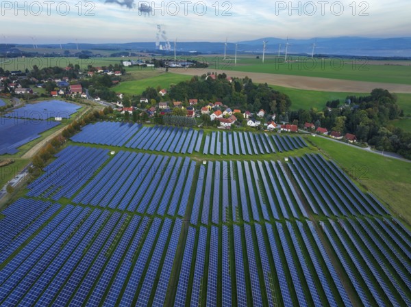 Zittau, Saxony, Germany, Oberseifersdorf solar field, solar park in Oberseifersdorf, in the