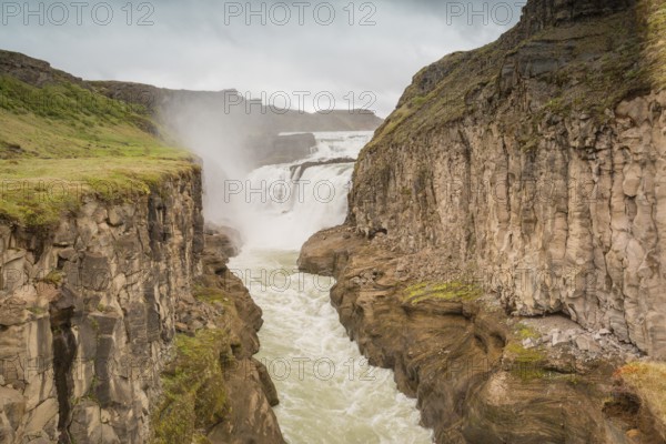 Gullfoss waterfall. A waterfall located in the canyon of the Hvítá river in southwest Iceland
