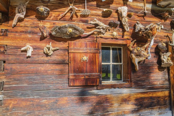 Traditional farmhouse at the Eng mountain pasture. Nature conservancy area Grosser Ahornboden