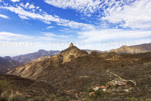 Roque Bentayga in the Calera of Tejeda, Gran Canaria, Canary Islands, Spain, Atlantic Ocean, Europe
