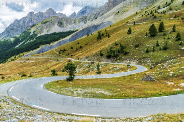 France, French Maritime Alps, Département Alpes Maritimes, road to pass Col de Champs, travel