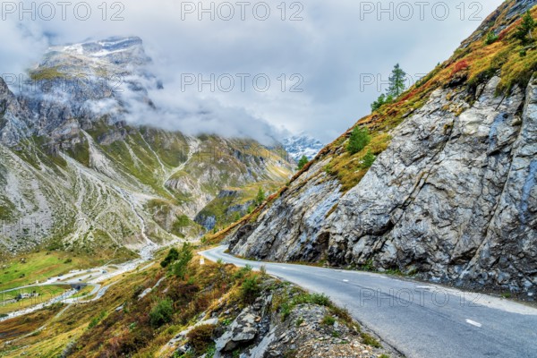 France, Alpes, region Auvergne-Rhône-Alpes, Grajisch Alps, Departement Savoie, road to pass Col de