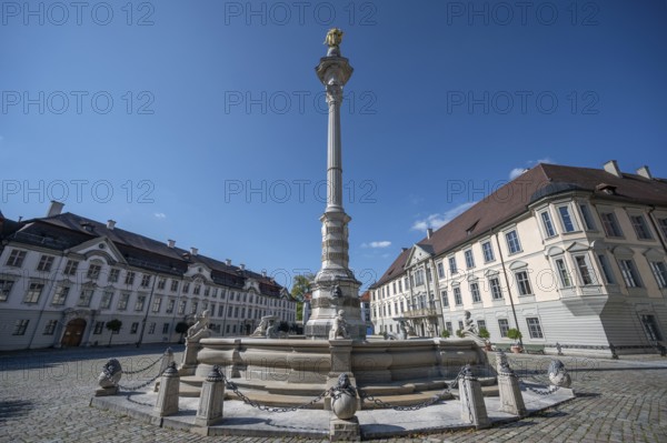 St Mary's Fountain with St Mary's Column, behind the former prince-bishop's residence built in the