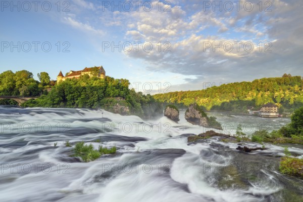Rhine Falls with Laufen Castle, Neuhausen, Canton Schaffhausen, Switzerland, Europe