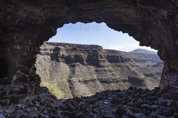 Cave at the fortress of Ansite, Fortaleza Grande, Santa Lucía de Tirajana, Gran Canaria, Canary