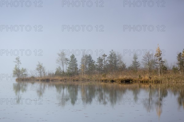 Autumn mood at lake Almsee, Grünau, Austria, Totes Gebirge, Europe