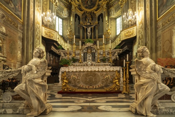 Angels in the interior of the Basilica of San Biagio in Finalborgo, Finale Ligure, Riviera di