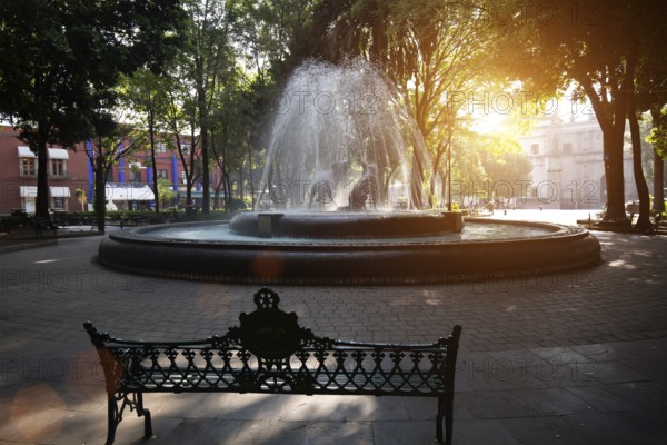 Mexico, Beautiful colonial and colorful Coyoacan Streets near Mexico City, Central America
