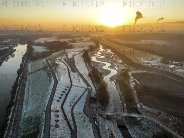 Recklinghausen, Castrop-Rauxel, North Rhine-Westphalia, Germany, winter landscape, EMSCHERLAND