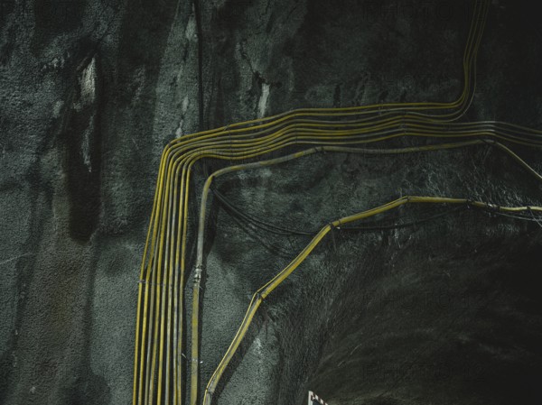 Cable in the tunnel section of construction lot H41, Brenner Base Tunnel, Zenzendorf, Tyrol,