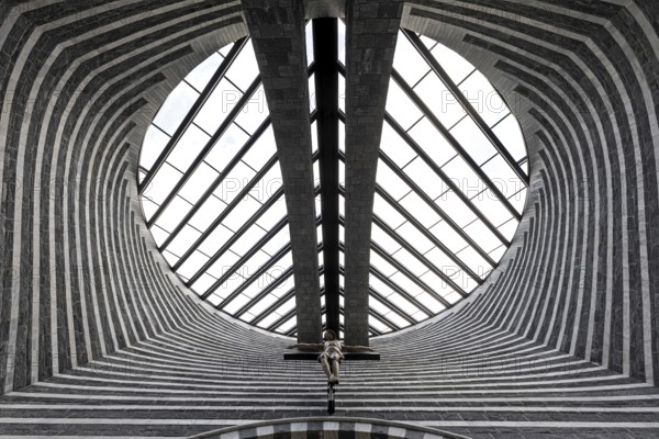 Chiesa di San Giovanni Battista, interior view, architect Mario Botta, Mogno, near Fusio,