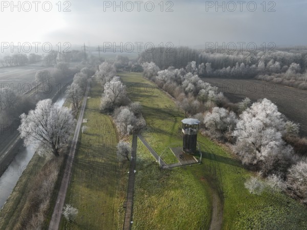 Recklinghausen, Castrop-Rauxel, North Rhine-Westphalia, Germany - Winter landscape EMSCHERLAND,